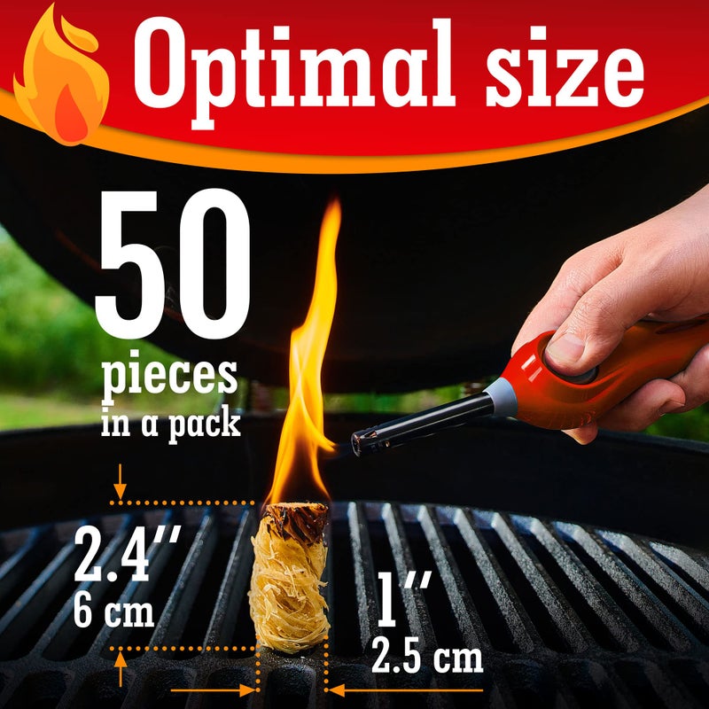 Trazon Fire Starters for Indoor Fireplace  Campfires  Wood Stove  Grill  Charcoal Chimney  Fire Pit  BBQ Accessories - Charcoal Starter  Fatwood Fire Starter Sticks - Firestarter - Image 2